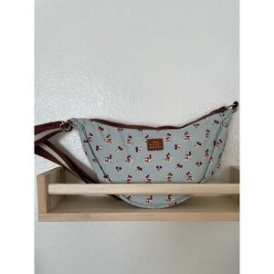 Bioworld Mickey Classic Crossbody Pouch Bag Sky Blue And Brown